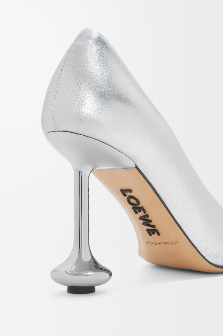 LOEWE Toy pump in laminated lambskin Silver