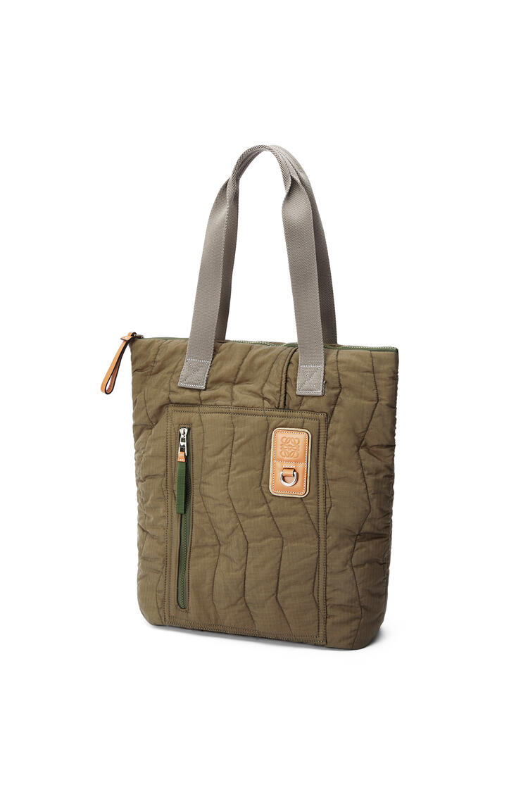 LOEWE Shopper in upcycled quilted textile Dark Olive Green pdp_rd