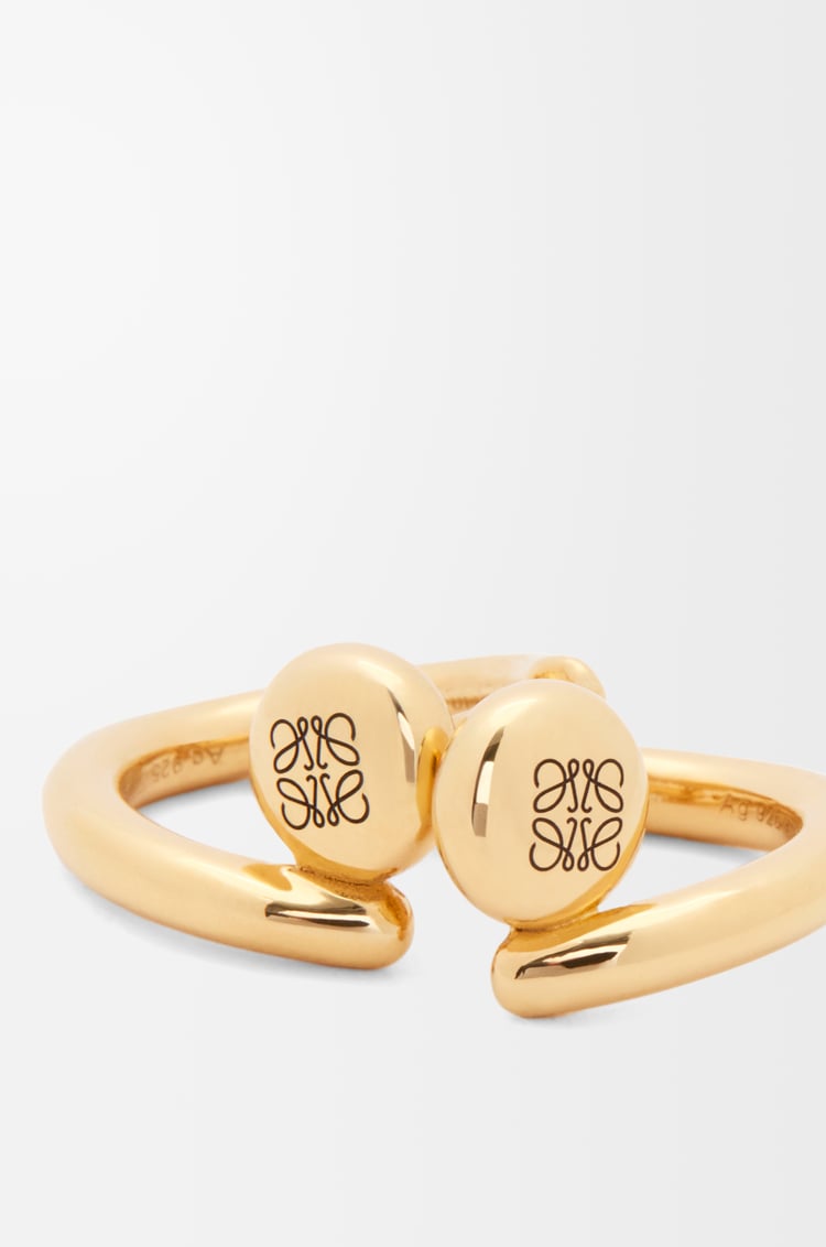 LOEWE Anagram Pebble mini hoop earrings in sterling silver Gold