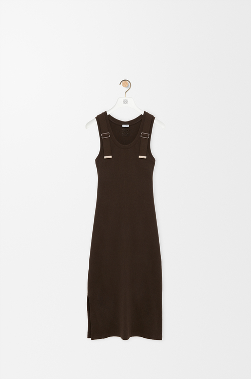 LOEWE Kleid aus Stretch-Baumwolle Braun