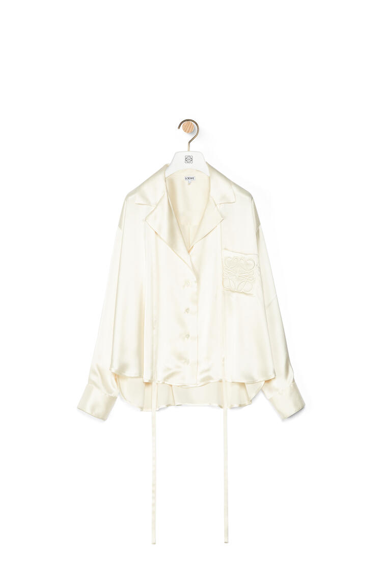 LOEWE Anagram embroidered pyjama blouse in satin White pdp_rd