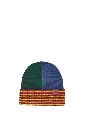 LOEWE 羊毛條紋帽 綠色/藍色/勃艮地紅 plp_rd