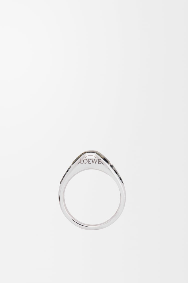 LOEWE Stirrup ring in sterling silver Silver/White/Black