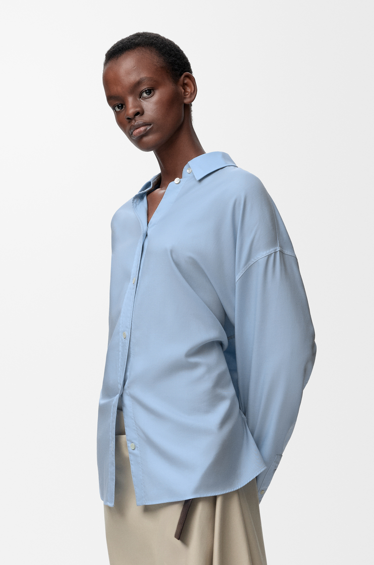 LOEWE Shirt in wool and silk Blue
