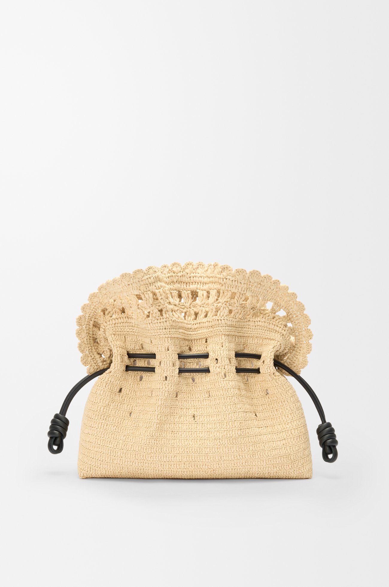 LOEWE Medium Flamenco clutch in raffia Natural