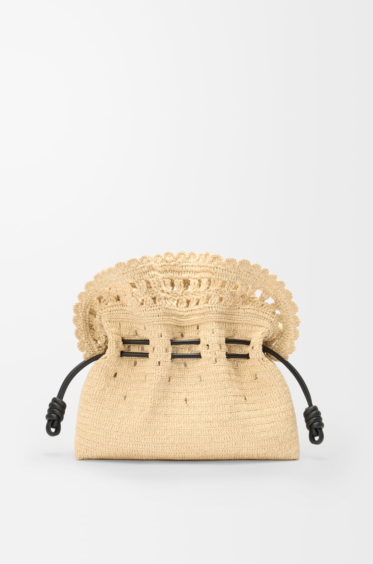 LOEWE Bolso Flamenco Clutch mediano en rafia Natural