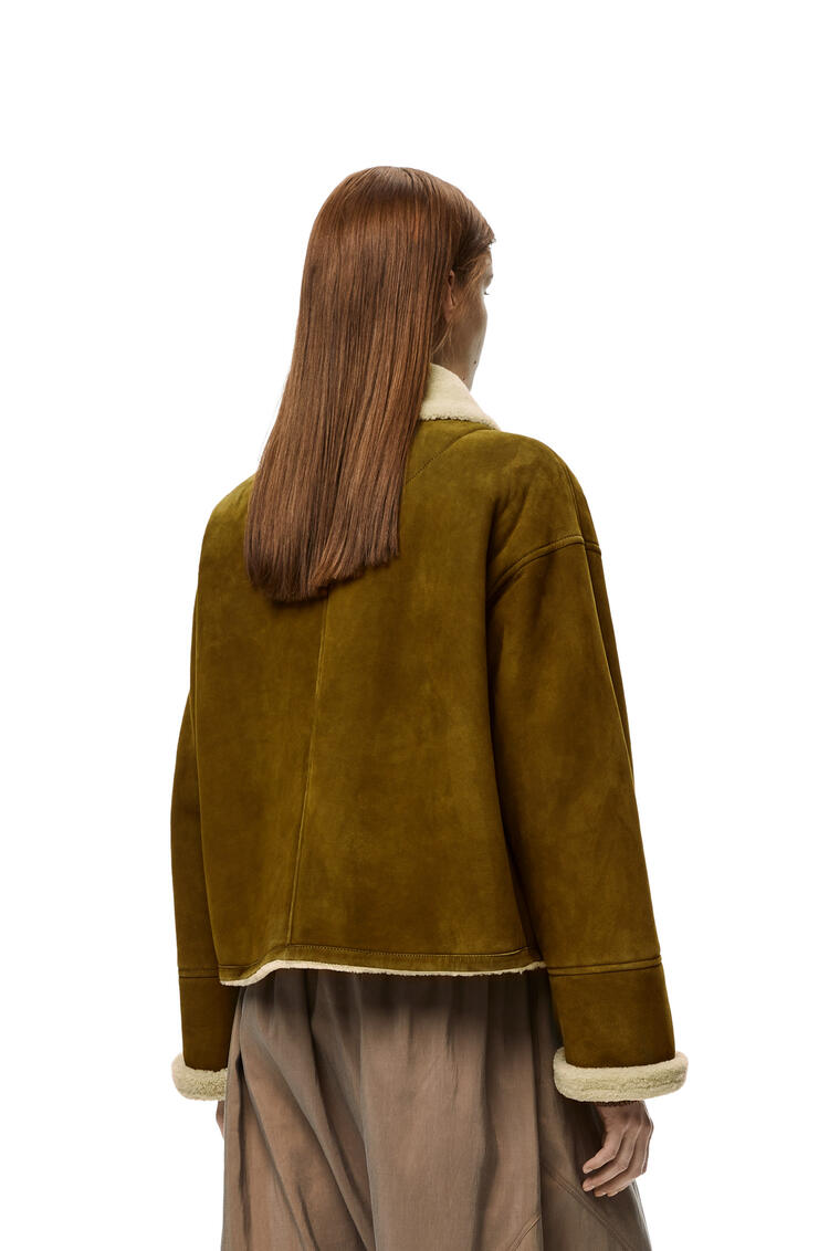 LOEWE Short jacket in shearling Beige/Khaki Green pdp_rd