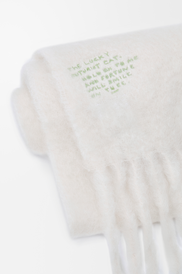 LOEWE Bufanda en mezcla de mohair y lana Blanco