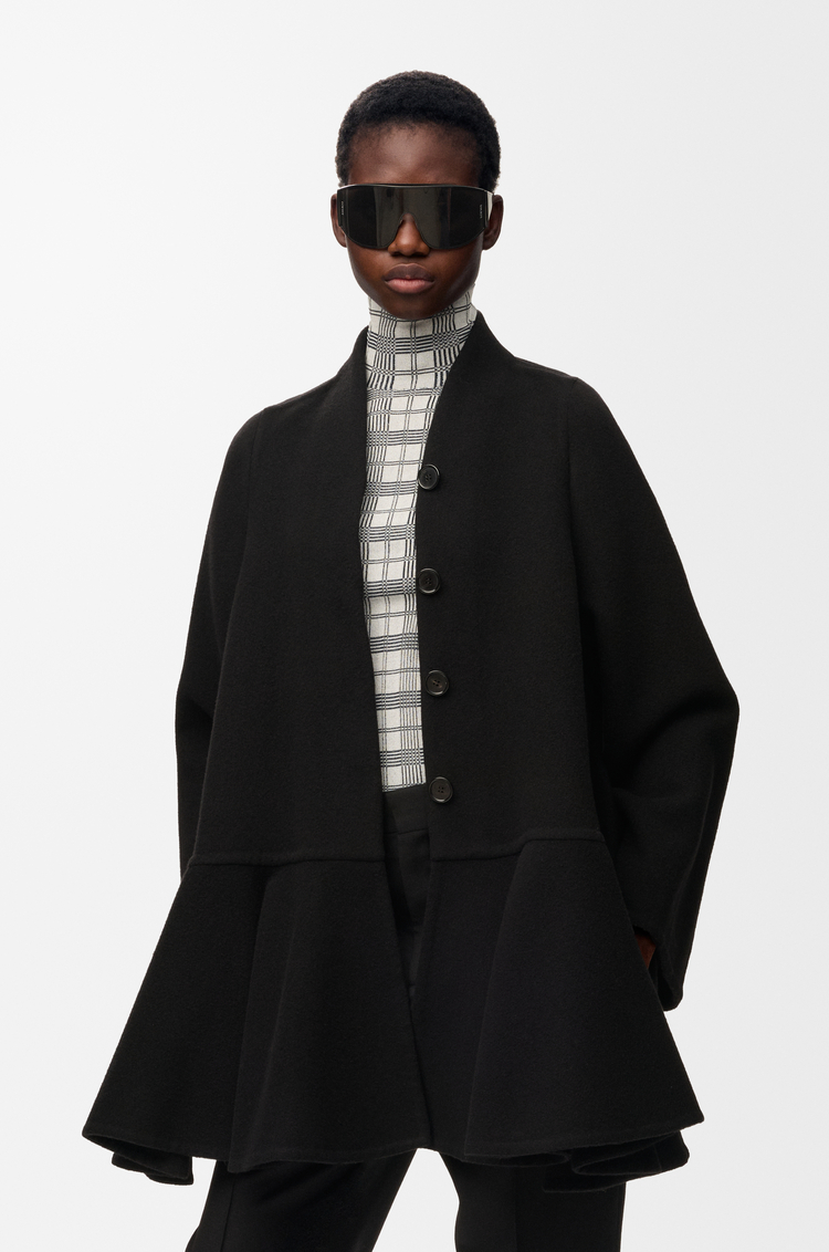 LOEWE Abrigo corto en lana y cashmere Negro