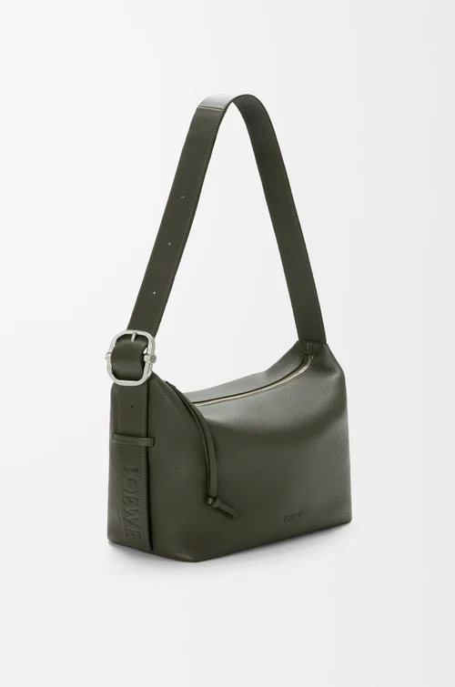 LOEWE Loop hobo in supple grained calfskin Dark Khaki