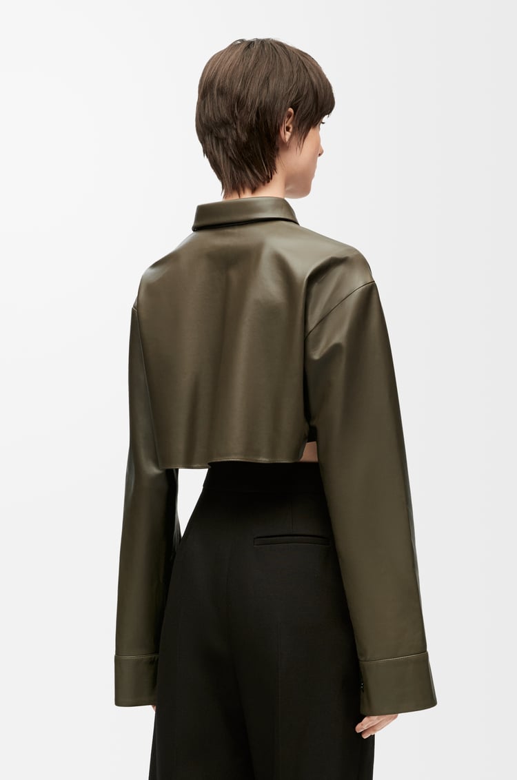 LOEWE Cropped shirt in nappa lambskin Tea Dust Glaze