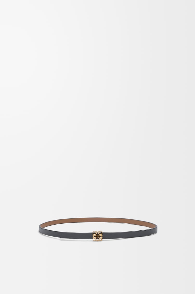 LOEWE Cinturón reversible Anagram Bombé en piel de ternera Moca/Pizarra