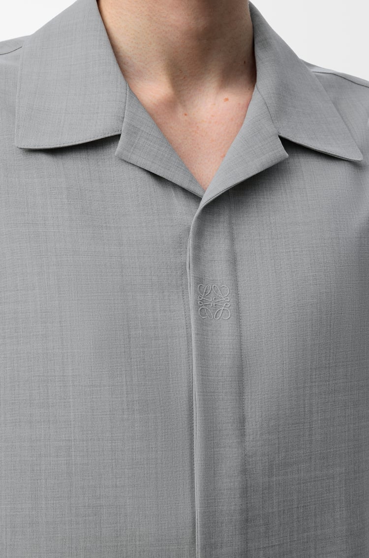 LOEWE Camisa de manga corta en lana Gris