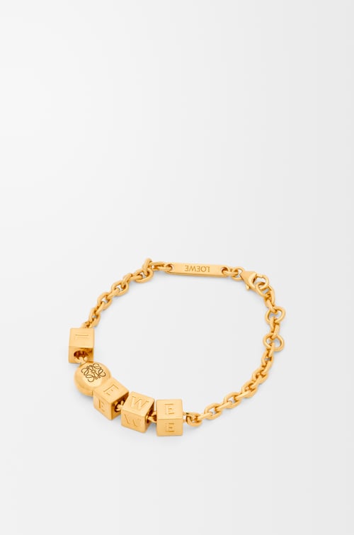 LOEWE Pulsera Pebble Cube en plata de ley Dorado