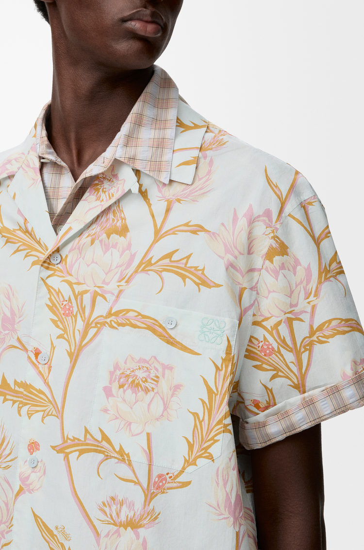 LOEWE Camisa de manga corta en algodón Azul Claro/Multicolor