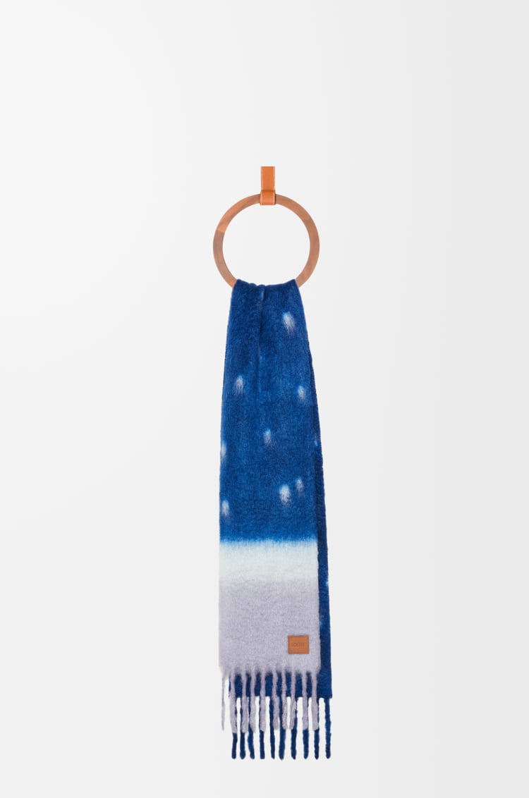 LOEWE Bufanda en mezcla de lana y mohair Azul Marino/Multicolor