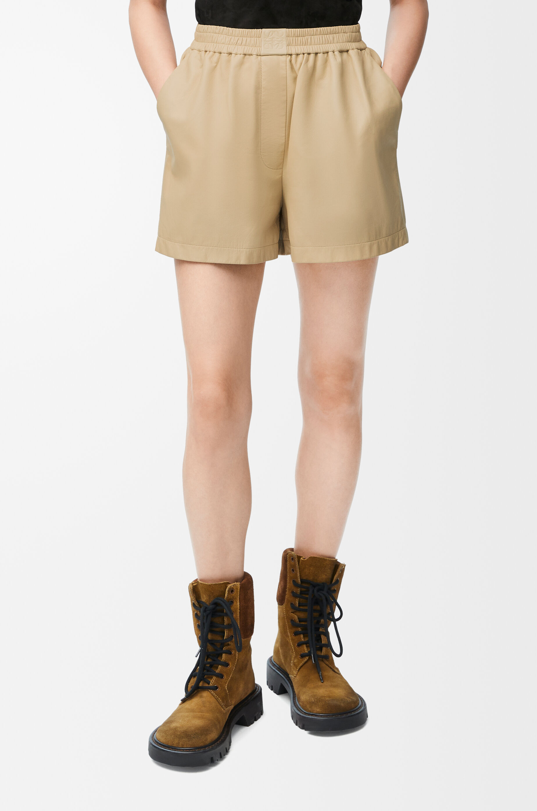Shorts in satin nappa lambskin Beige - LOEWE
