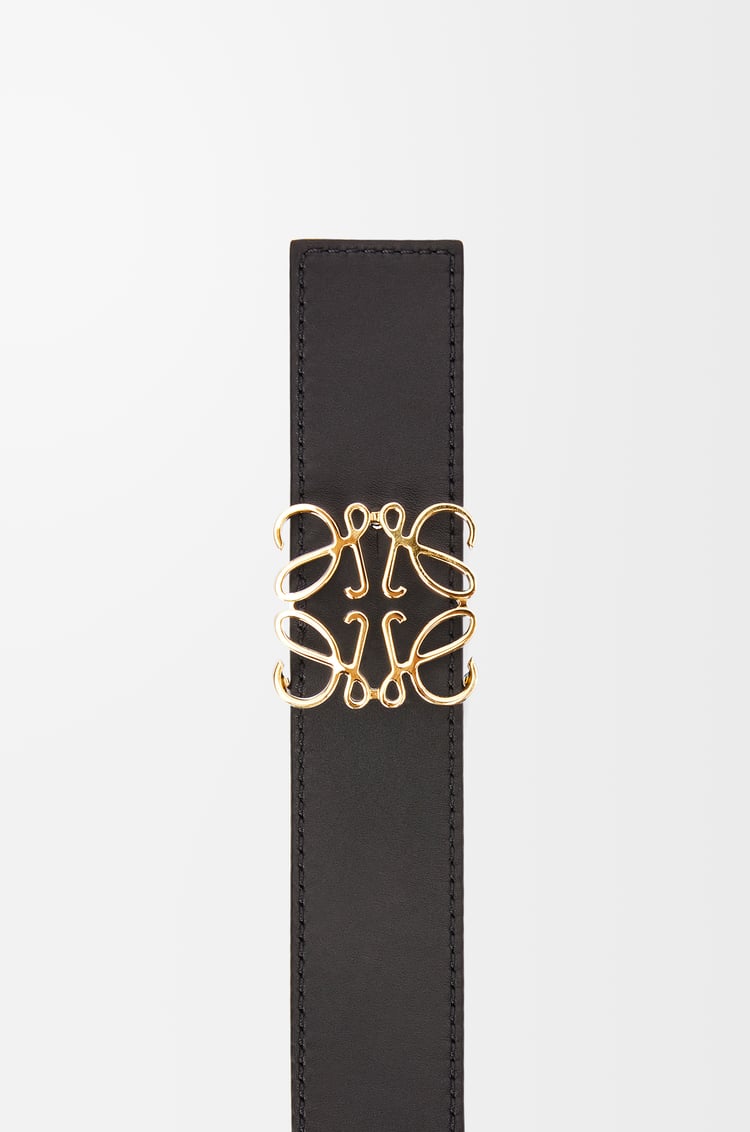 LOEWE Reversible Anagram belt in smooth calfskin Black/Ocean/Gold