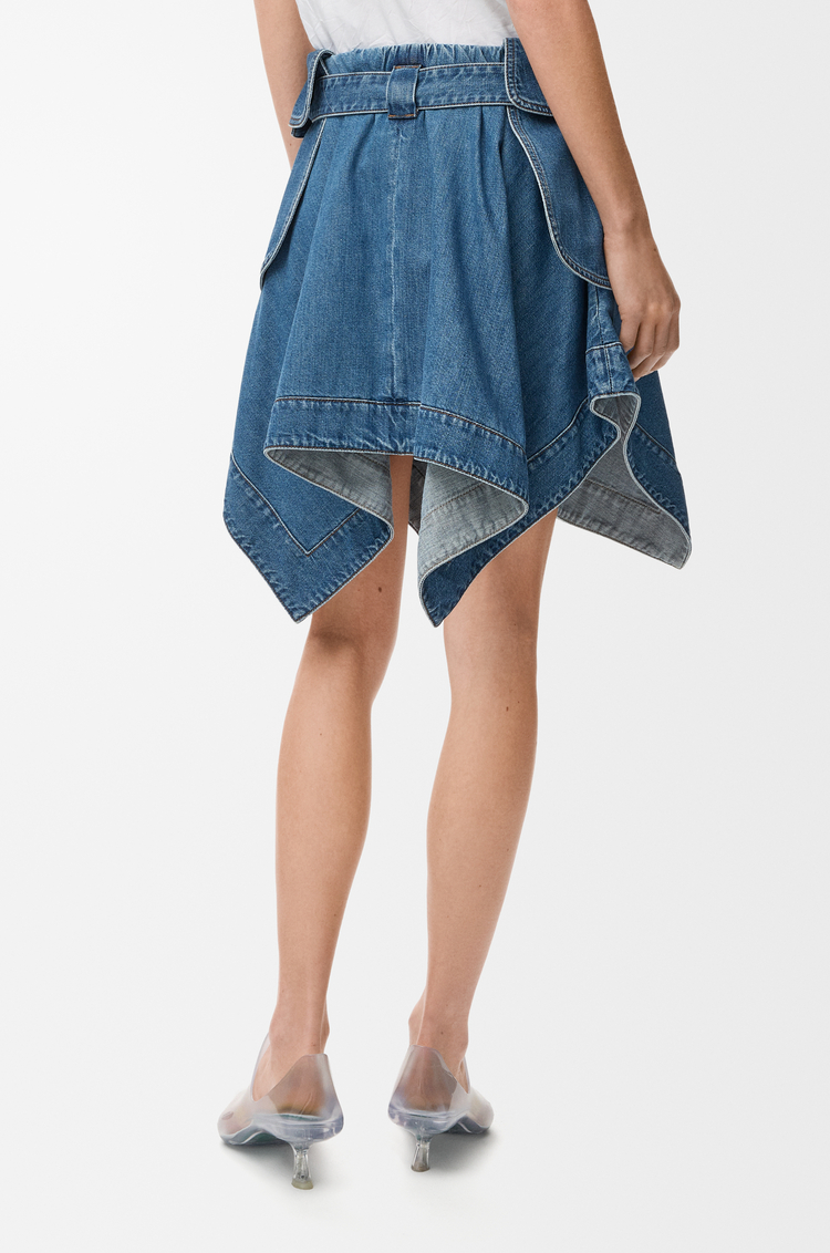 LOEWE Cargo skirt in denim Light Blue