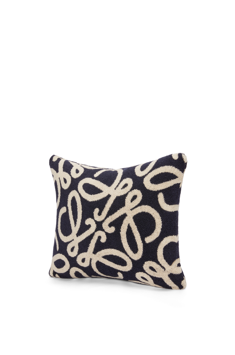 LOEWE Cushion in cotton Navy Blue/Beige