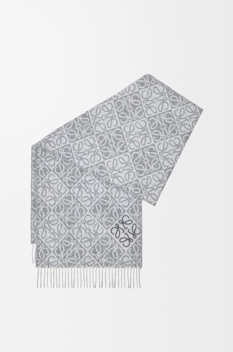 LOEWE Bufanda Anagram en lana y cashmere Gris