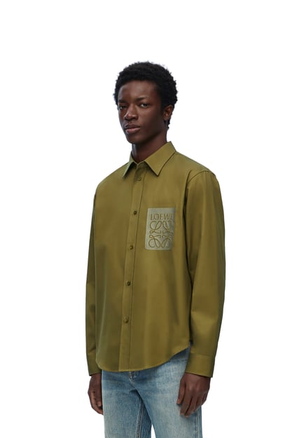 LOEWE Camisa en algodón Verde Caza plp_rd