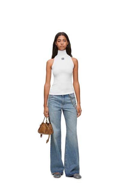 LOEWE High neck top in cotton blend White plp_rd