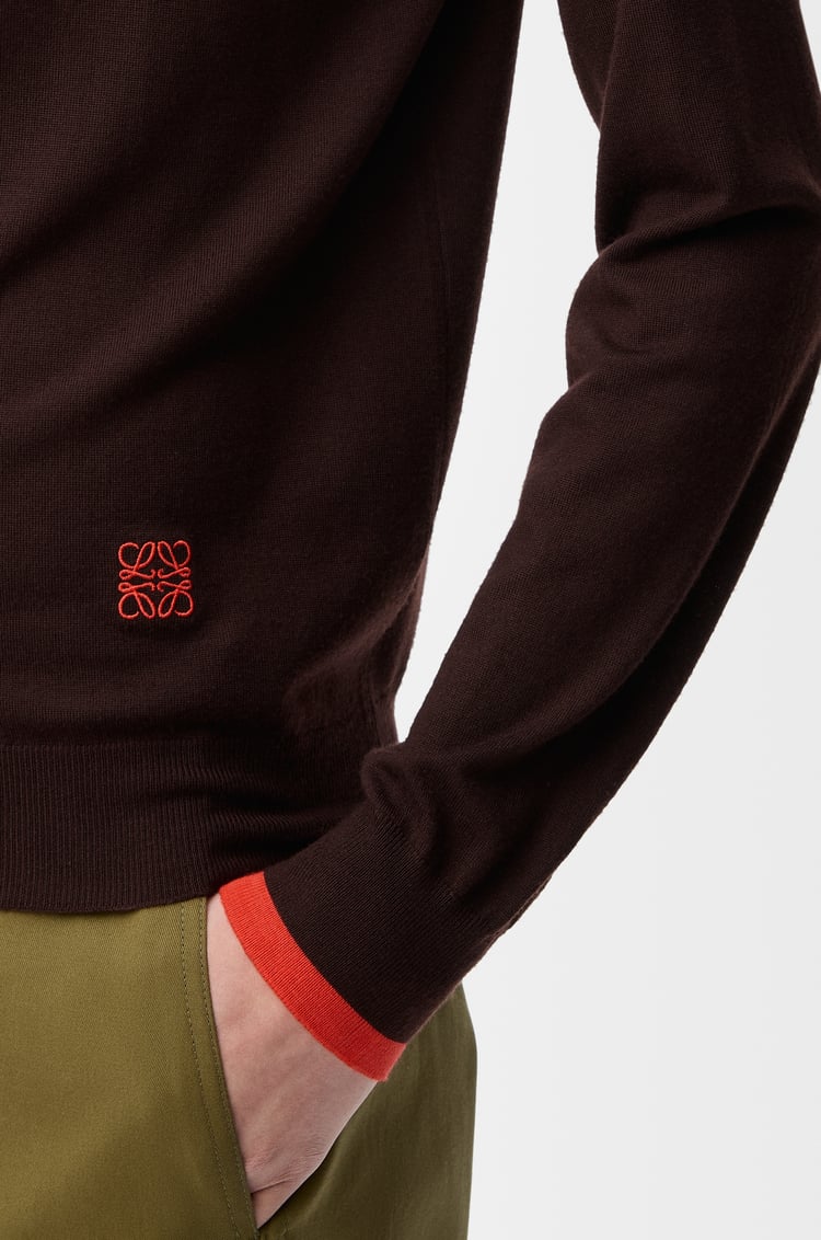 LOEWE Pull en laine Marron/Orange