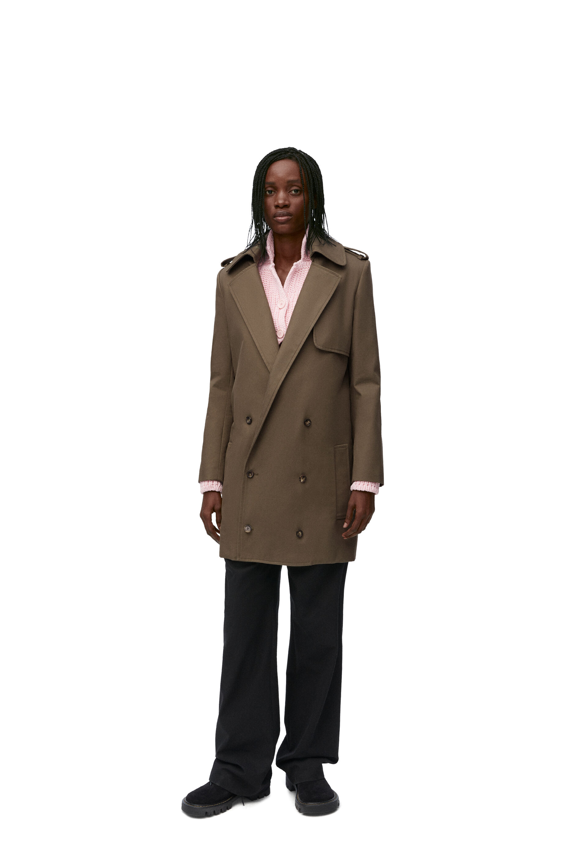 Trench coat in cotton Khaki Green LOEWE