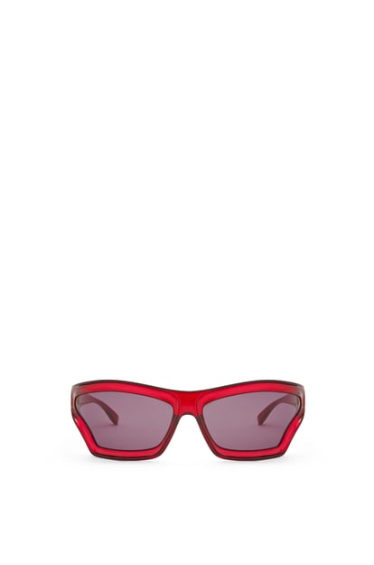 LOEWE Gewölbte Masken-Sonnenbrille aus Nylon Glänzendes Rot plp_rd