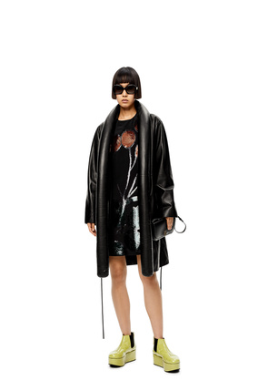 LOEWE Belted coat in nappa Black/Black plp_rd