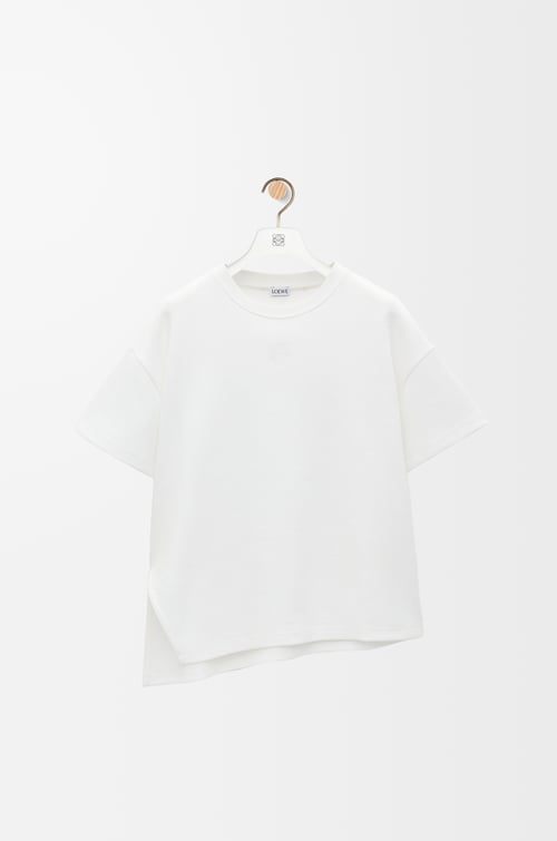 LOEWE Asymmetric T-shirt in cotton blend White plp_rd