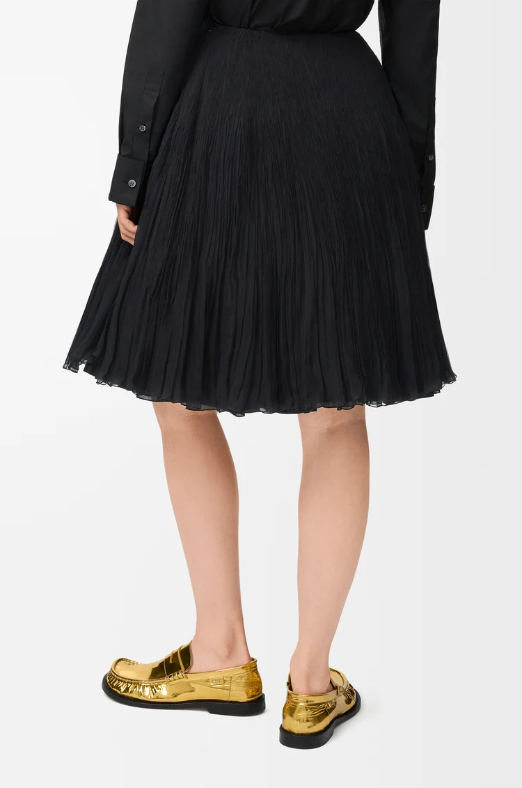 LOEWE Falda en mezcla de seda Negro