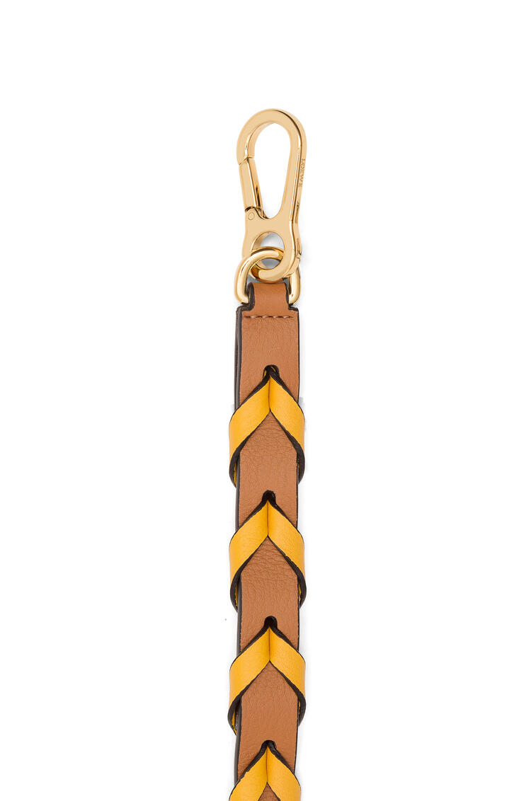 LOEWE Thin Braided strap in classic calfskin Light Caramel/Yellow Mango pdp_rd