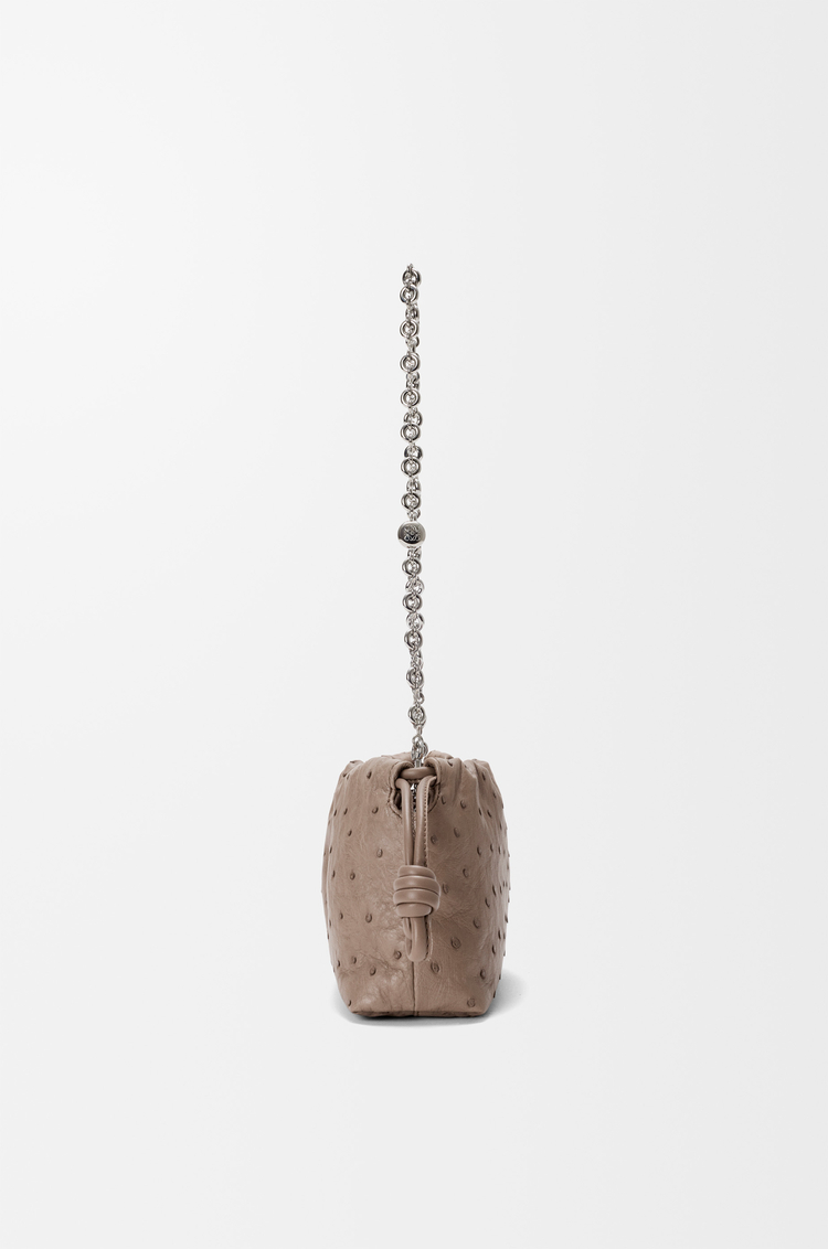 LOEWE フラメンコパース ミニ（オーストリッチ） ダークトープ