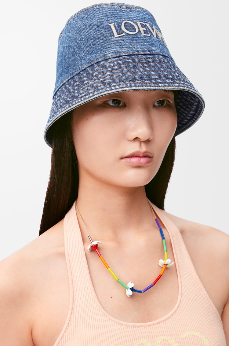 LOEWE Flor necklace in sterling silver and enamel Silver/Multicolor