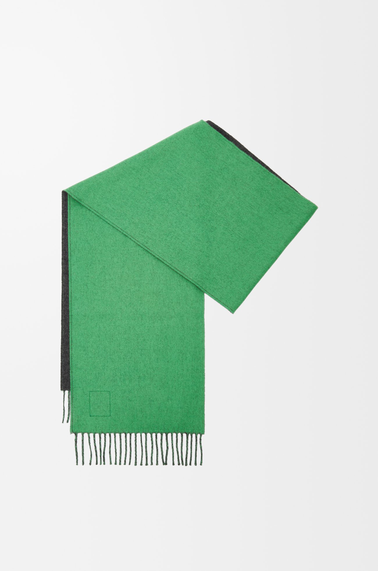 LOEWE Bufanda en lana y cashmere Verde Oscuro/Verde