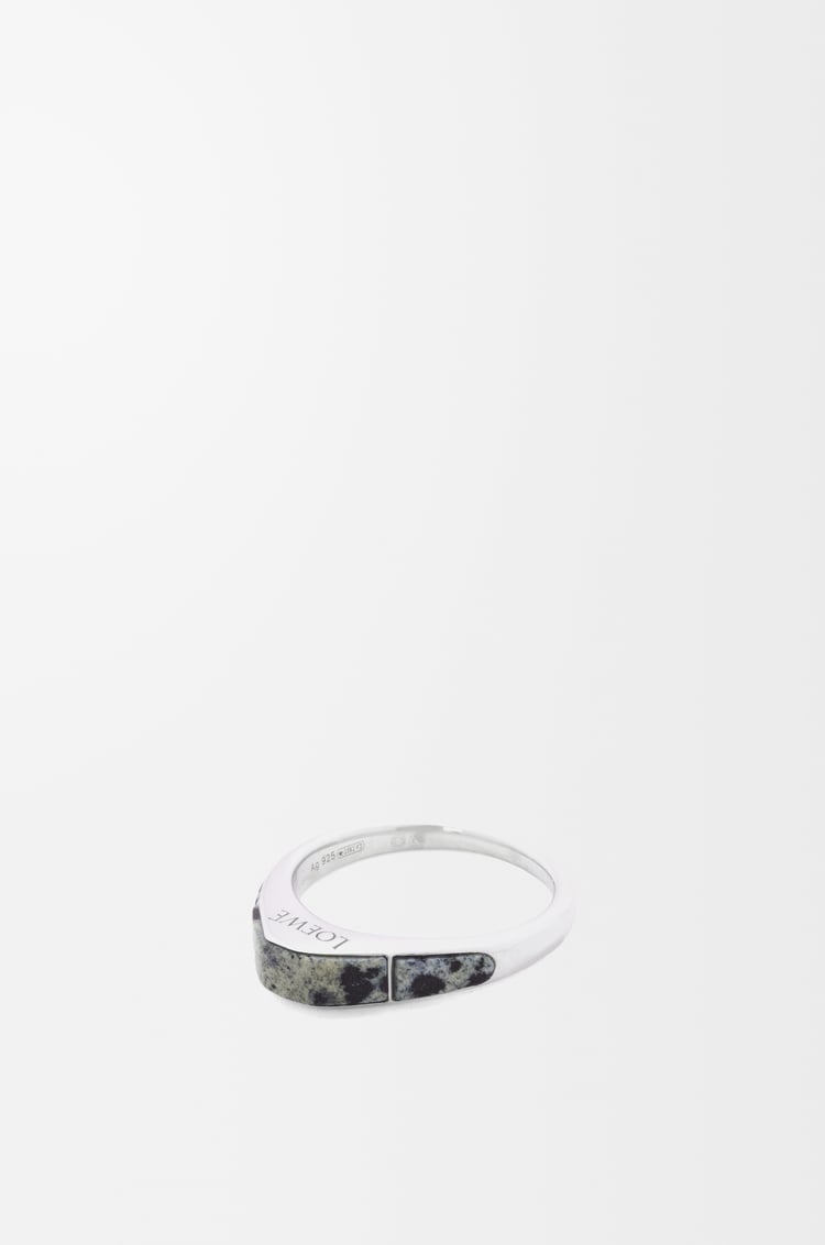 LOEWE Stirrup ring in sterling silver Silver/White/Black