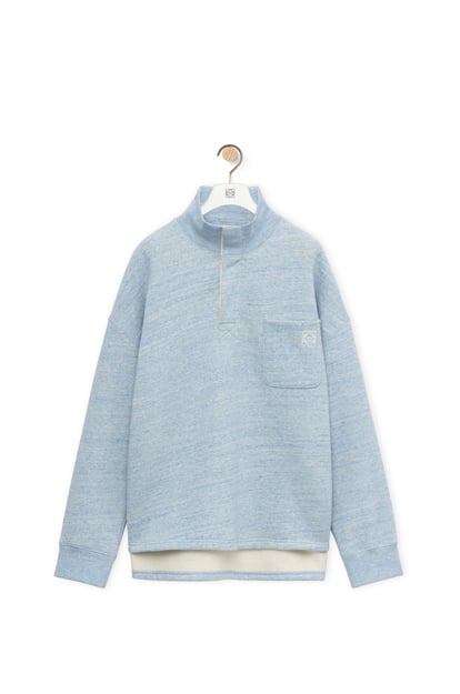 LOEWE High neck sweatshirt in cotton 混色藍