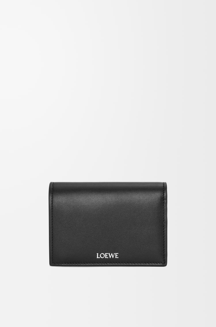 LOEWE Folded wallet in shiny nappa calfskin Black/Dark Khaki