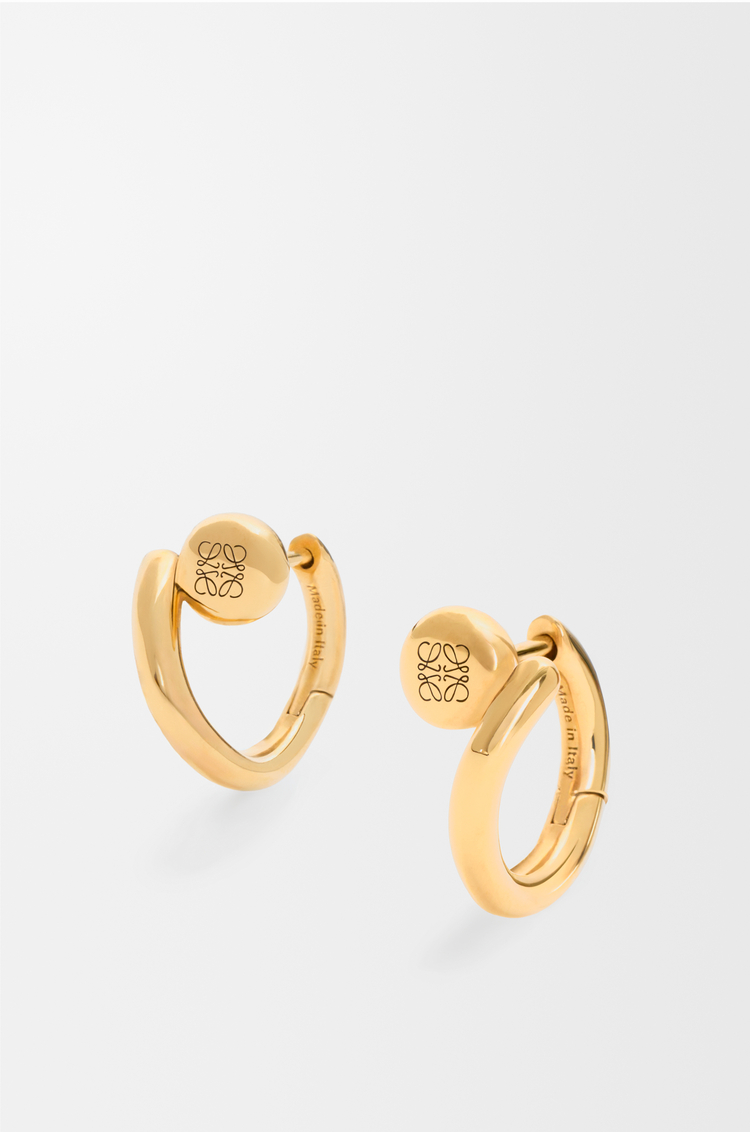LOEWE Anagram Pebble Mini hoop earrings Gold