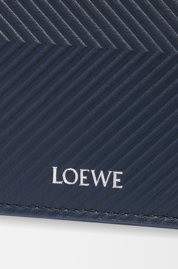 LOEWE Bifold coin wallet in textured classic calfskin Deep Navy