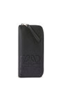 LOEWE Brand open wallet in grained calfskin Black