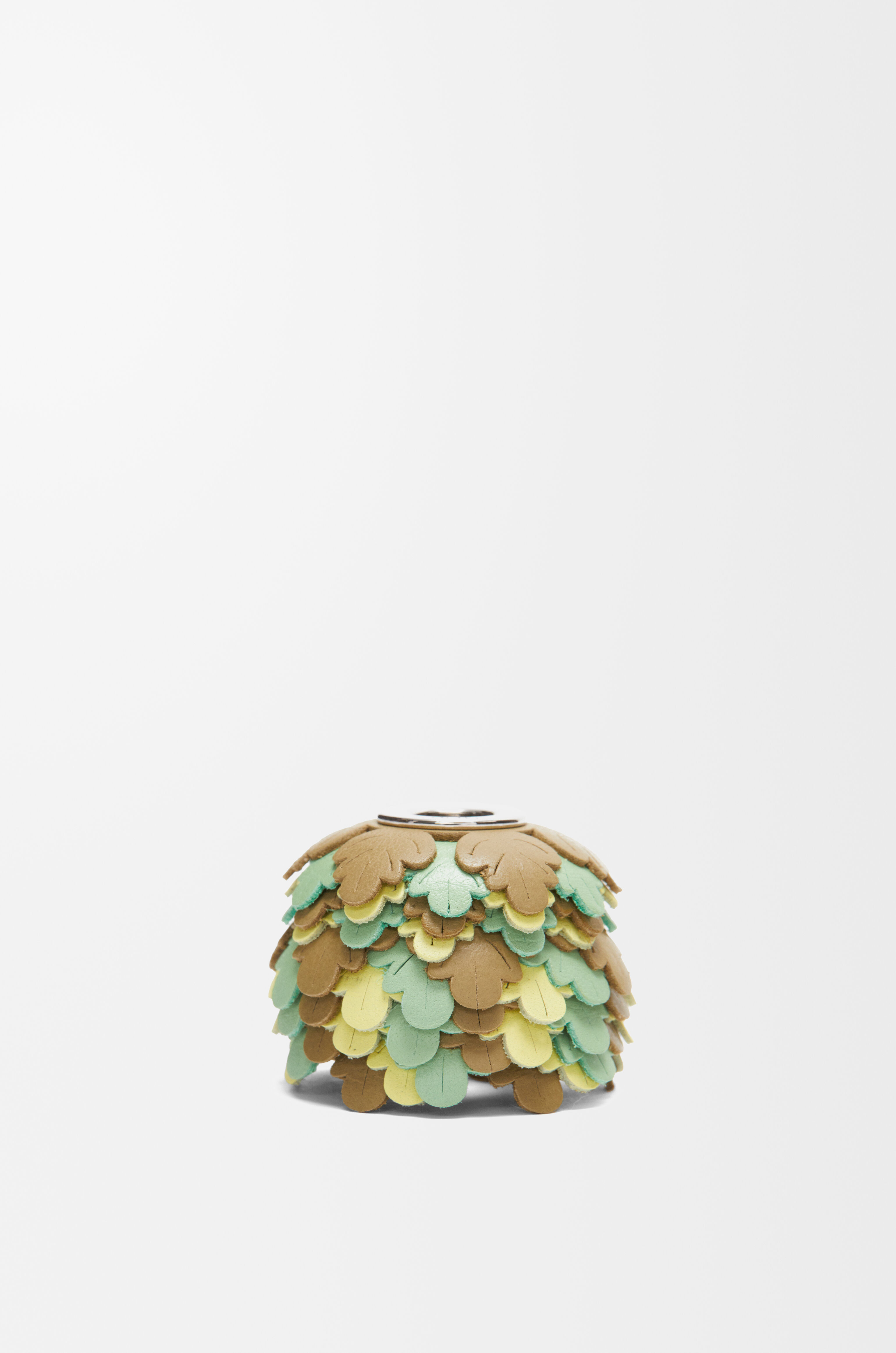 LOEWE Small leaves charm in calfskin Khaki Green/Jade/Yellow Garnet