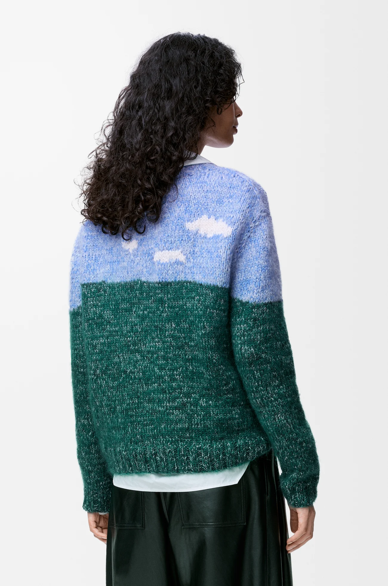LOEWE Jersey en lana y mohair Azul/Multicolor