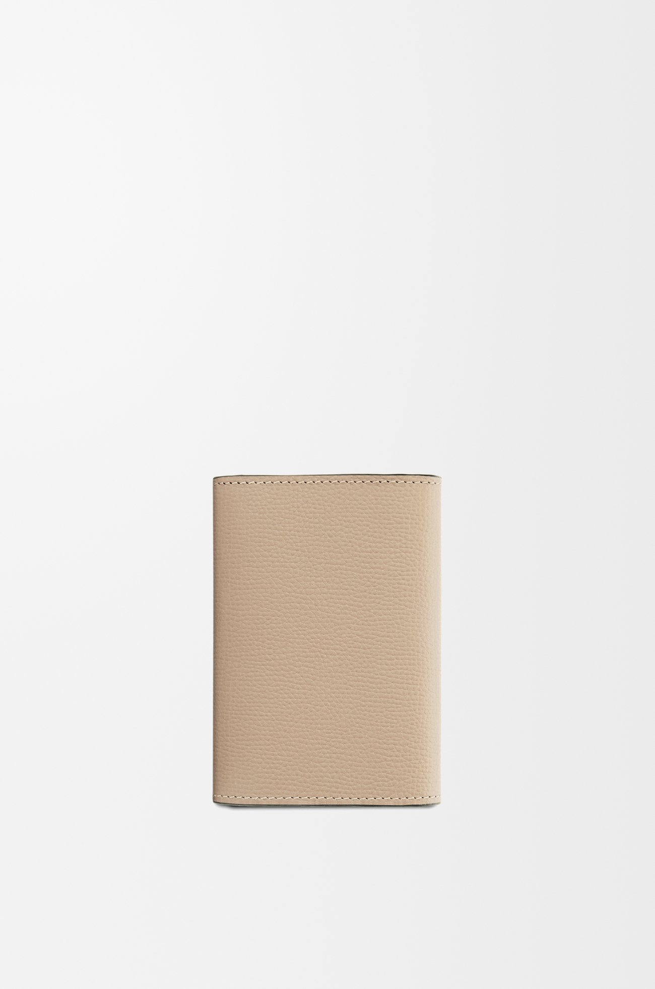 LOEWE Anagram small vertical wallet in pebble grained calfskin Sand