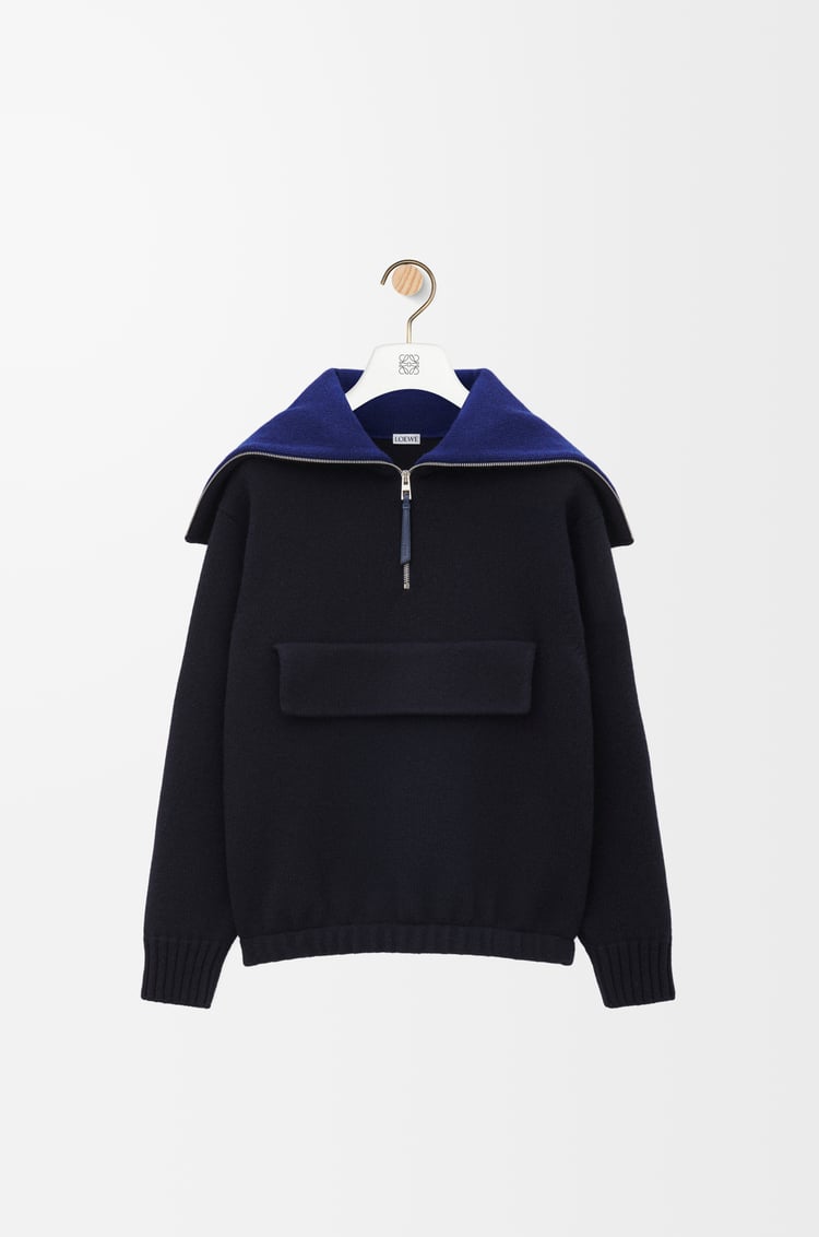 LOEWE Jersey en lana con cremallera Azul