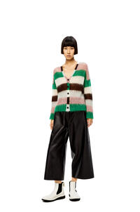 LOEWE Stripe cardigan in mohair Green/Pink pdp_rd