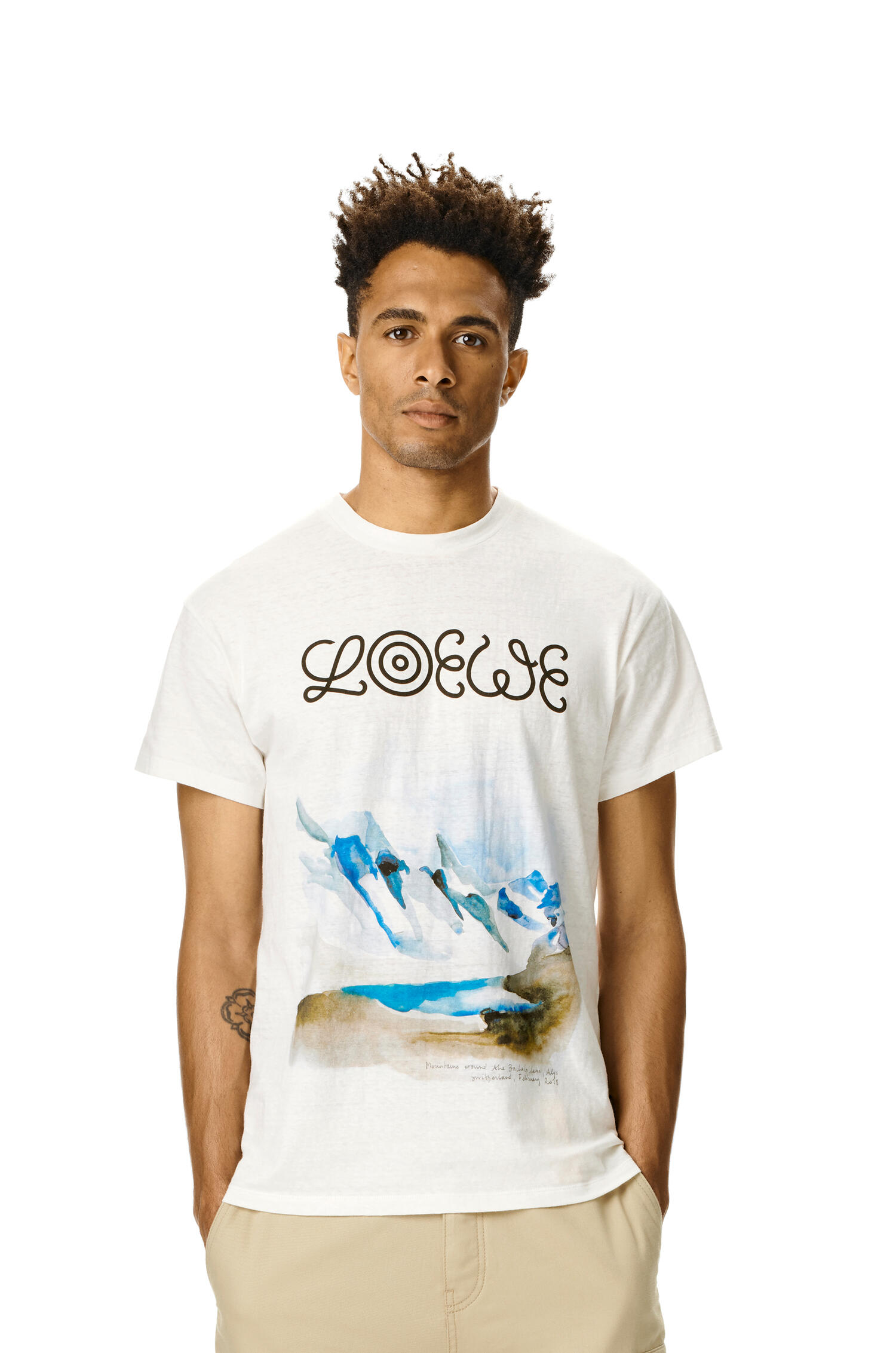T-shirt in watercolor cotton White - LOEWE