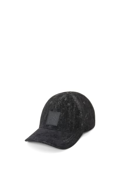 LOEWE Patch cap in flocked denim 黑色 plp_rd